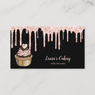 Cakes & Sweets Cupcake Home Bakery Dripping Gold Business Card
