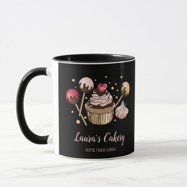 Cakes & Sweets Cupcake Home Bakery Dripping Gold Mug (Left)