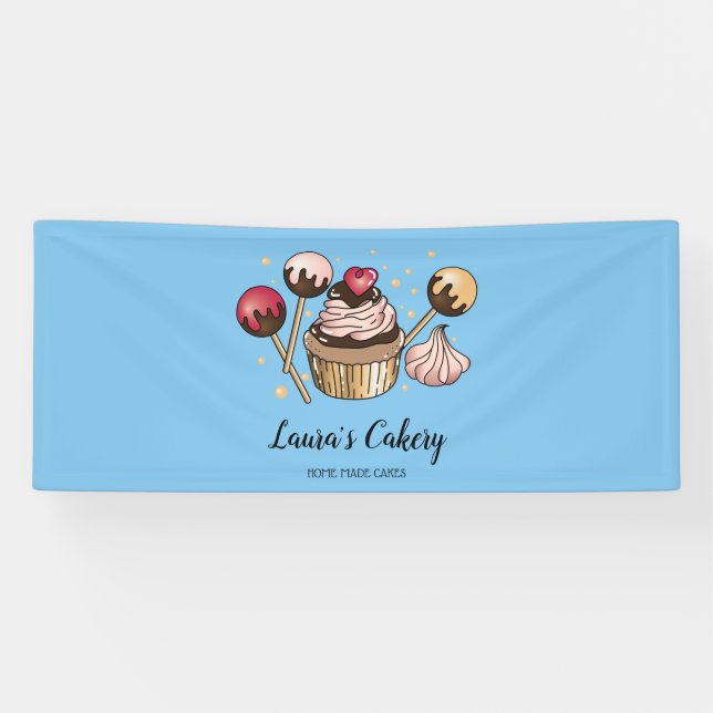 Cakes & Sweets Cupcake Home Bakery Pastry Sweets Banner (Horizontal)