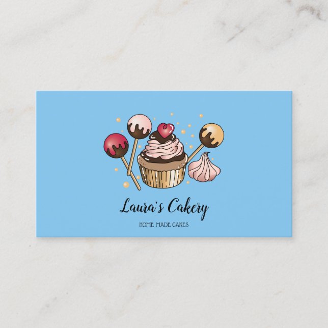 Cakes & Sweets Cupcake Home Bakery Pastry Sweets Business Card (Front)