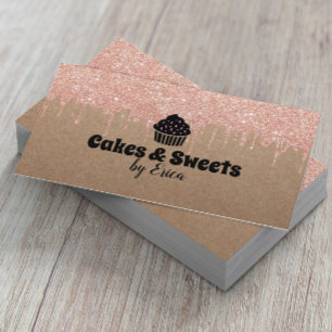 Cakes & Sweets Cupcake Home Bakery Rustic Kraft Business Card
