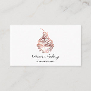 Cakes & Sweets Cupcake Home Bakery Rustic Vintage Business Card
