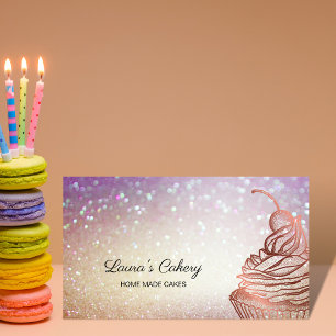 Cakes & Sweets Cupcake Home Bakery Rustic Vintage Business Card