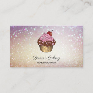 Cakes & Sweets Cupcake Home Bakery Rustic Vintage  Business Card