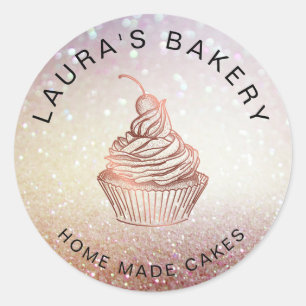 Cakes & Sweets Cupcake Home Bakery Rustic Vintage Classic Round Sticker