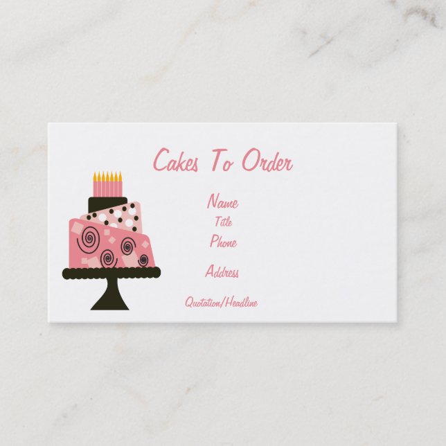Cakes to Order Business Card (Front)