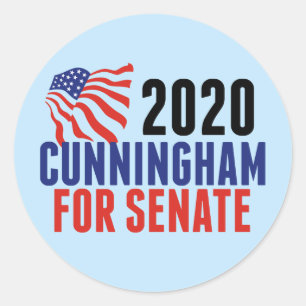 Cal Cunningham for Senate Classic Round Sticker