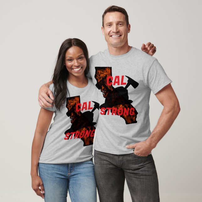 CAL FIRE STRONG AX HELMENT Blk  T-Shirt (Unisex)