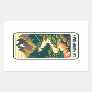 Cal Salmon River California Colours Rectangular Sticker