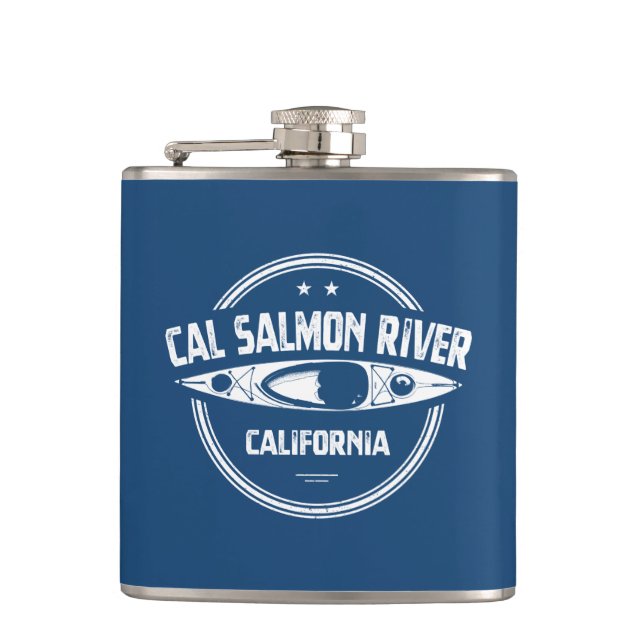 Cal Salmon River California Kayaking Hip Flask (Front)
