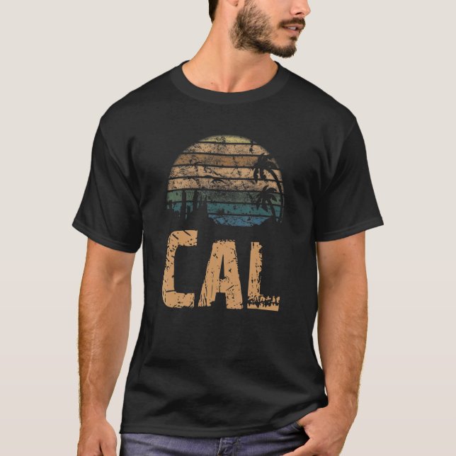 Cal Vintage Sunset Distressed T-Shirt (Front)