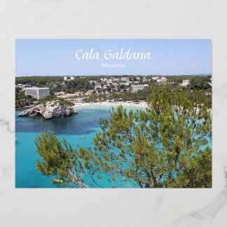 Cala Galdana, Menorca, Spain Foil Holiday Postcard