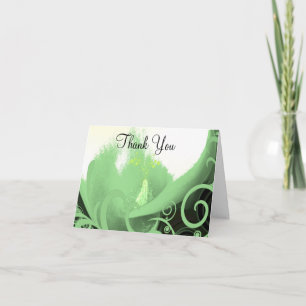 Cala Lilly Green Swirls - Thank You Card