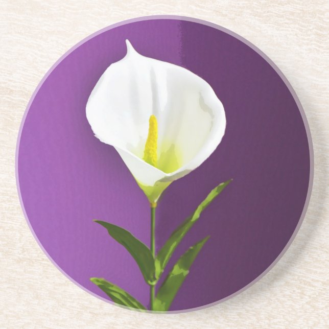 Cala Lily Flower Coaster (Front)
