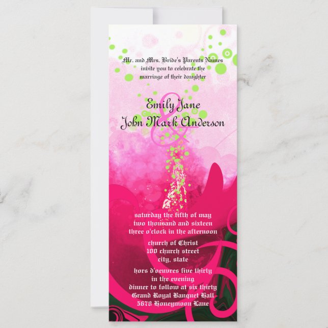 Cala Lily Flower Wedding Invitation 9.25x4 (Front)