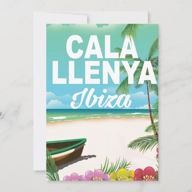 cala llenya ibiza beach travel poster (Front)