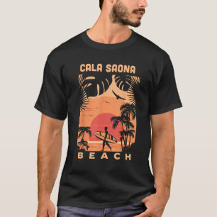 Cala Saona Beach Sunset Summer Vacation Vintage So T-Shirt