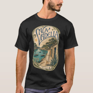 Cala Vadella, Ibiza, Spain [Colour Lithography] T-Shirt
