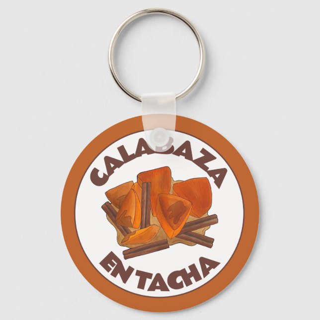 Calabaza en Tacha Mexican Candied Pumpkin Dessert Key Ring (Front)