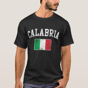 Calabria Italy Flag Italia Italian Vintage Distres T-Shirt