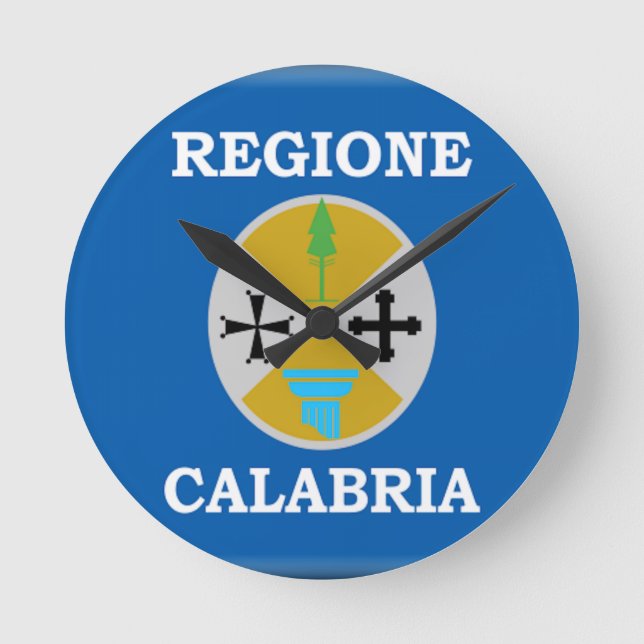 Calabria (Italy) Flag Round Clock (Front)