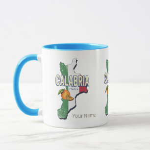 Calabria Italy Retro Region Map Vintage Souvenir Mug