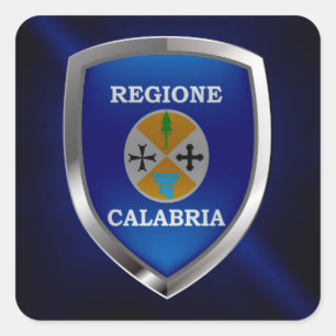 Calabria Mettalic Emblem Square Sticker