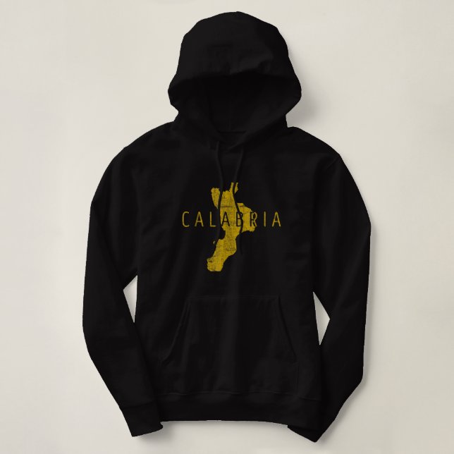 Calabrian Map Word Art - Calabria Italy Souvenir  Hoodie (Design Front)