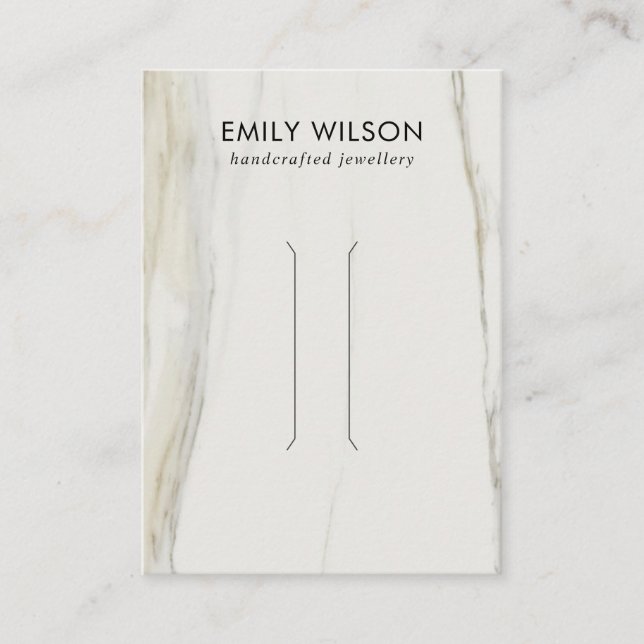 CALACATTA MARBLE TEXTURE HAIR CLIP DISPLAY CARD (Front)