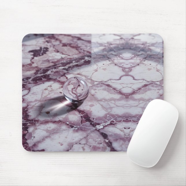 Calacatta Viola Marble with Water Sphere Macro Mouse Pad (With Mouse)