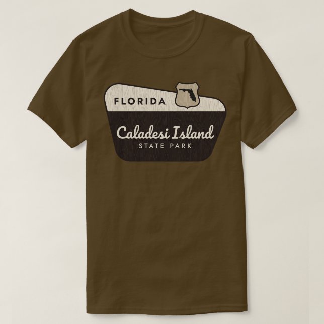 Caladesi Island State Park Florida Welcome Sign T-Shirt (Design Front)