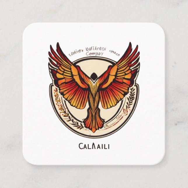 calailib golden eagle square business card (Front)