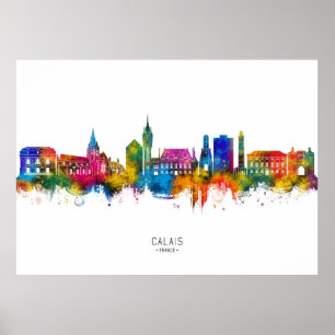 Calais France Skyline Poster