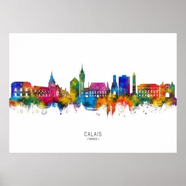 Calais France Skyline Poster (Front)