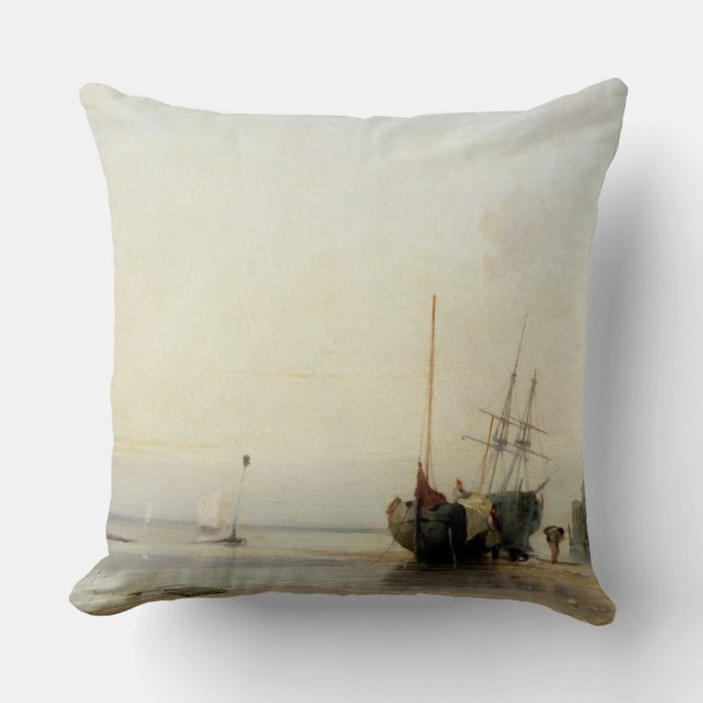 Calais Pier, c.1823-24 (oil on panel) Cushion (Front)