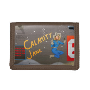 Calamity Jane B24 fuselage nose art Trifold Wallet