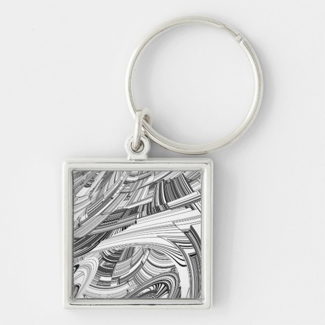 Calamity Storm Center Modern Art Key Ring (Front)