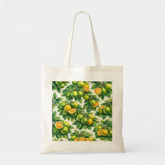 Calamondin Orange Slice Pattern Tote Bag (Front)