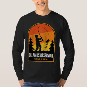Calamus Reservoir Nebraska Fishing Raglan T-Shirt
