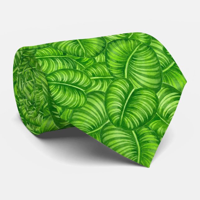 Calathea leaves neck tie (Rolled)