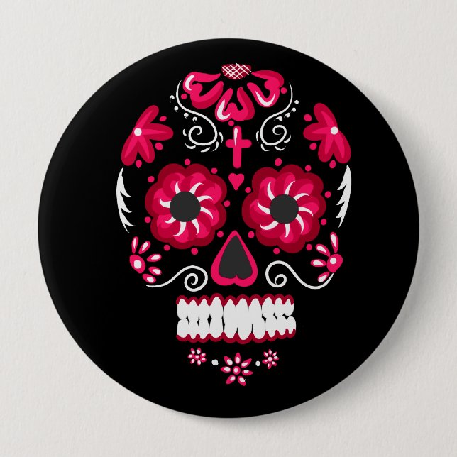 Calavera 10 Cm Round Badge (Front)