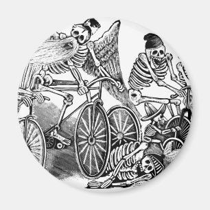 Calavera Bicyclists circa late 1800's Mexico Magnet