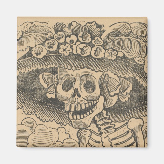 Calavera Catrina (Dapper Skeleton) (Elegant Skull) Magnet (Front)