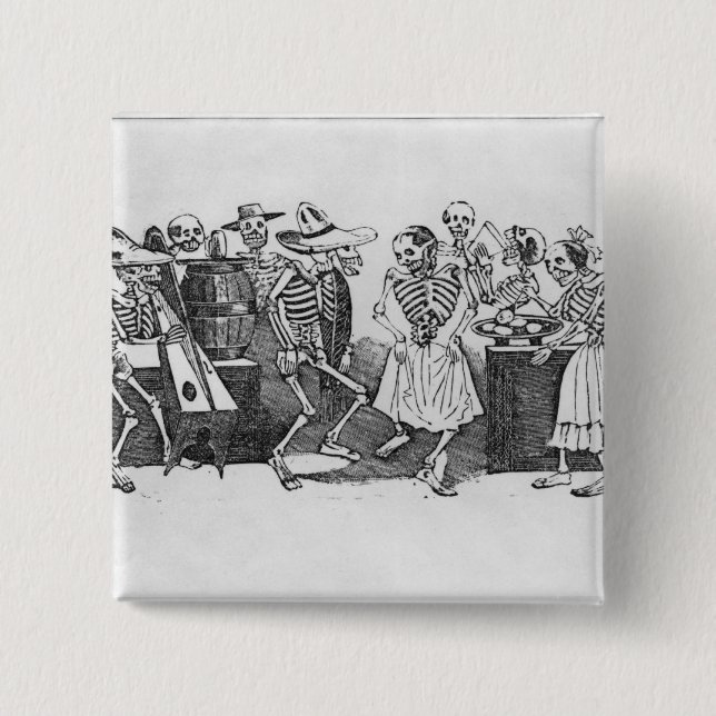 Calavera du jarabe d'outretombe' 15 cm square badge (Front)