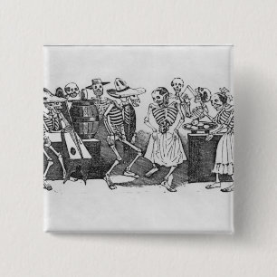 Calavera du jarabe d'outretombe' 15 cm square badge