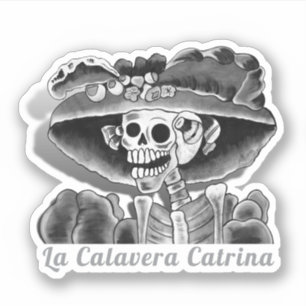 Calavera Gray Dia De Los Muertos
