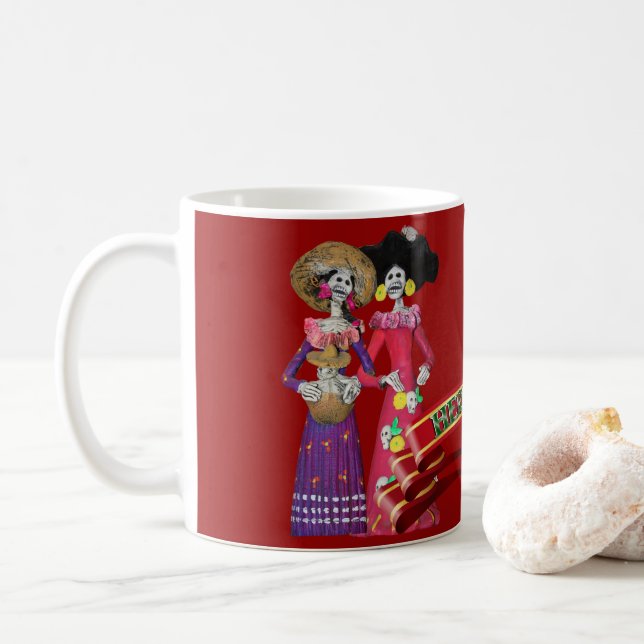 Calavera Hermanas Coffee Mug (With Donut)