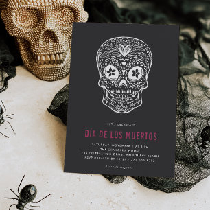 Calavera Skull Dia de los Muertos Party Invitation