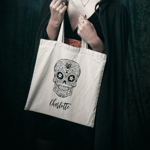 Calavera Skull Personalised Halloween Tote Bag