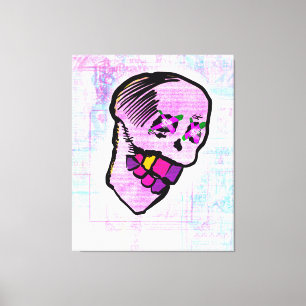 Calavera Skull pGeek NFT Art Pink Purple Canvas Print